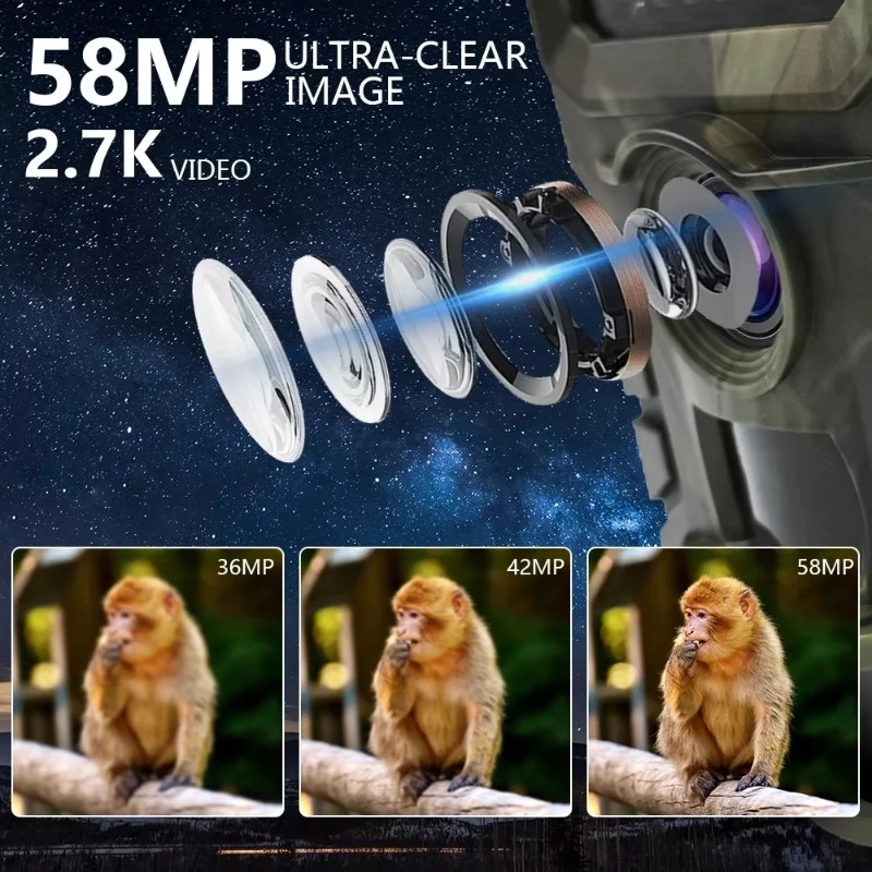 Outdoor Hunting Camera Wireless - กล้องติดตามสัตว์ป่าไร้สาย 2.7K พร้อมจอ LCD กันน้ำระดับ IP66