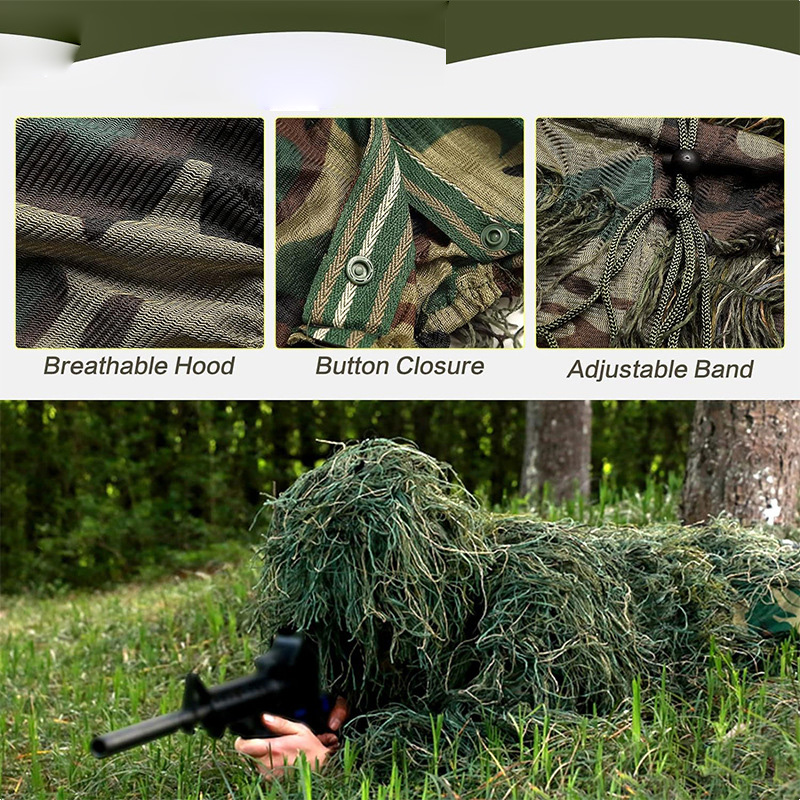 Ghillie Suit Woodland - ชุดพรางตัว Ghillie Suit ลายพรางป่า 3 มิติ