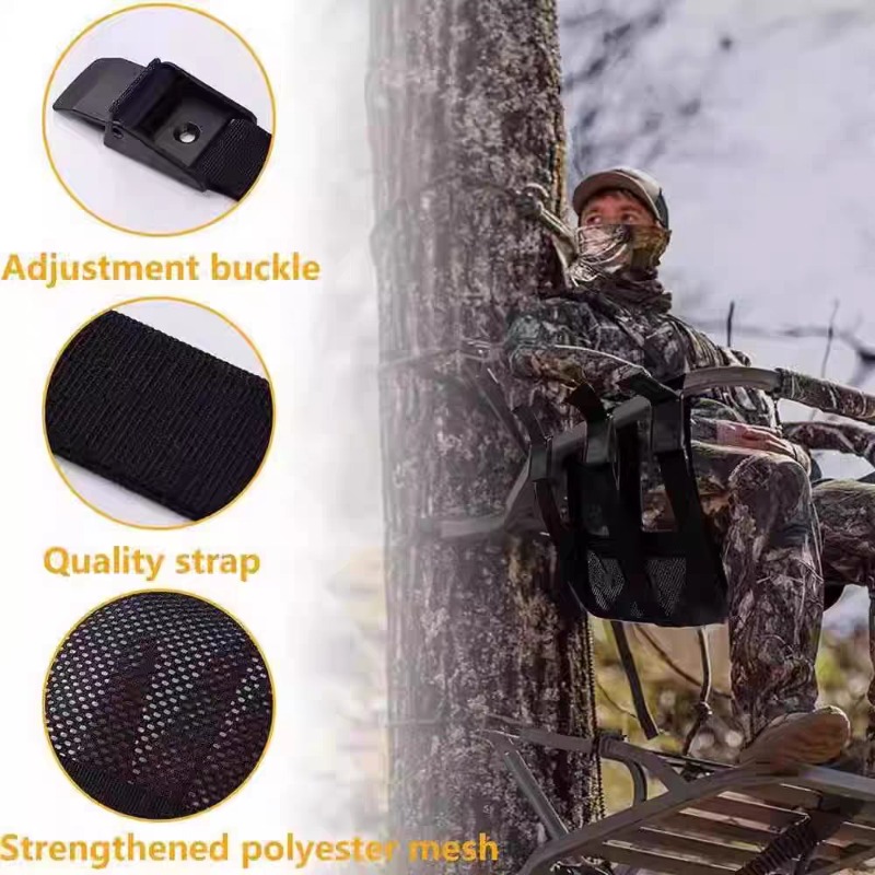 Tree Stand Ladder - เบาะนั่งแบบปรับได้อเนกประสงค์สำหรับล่าสัตว์ เบาะตาข่ายสำรองสำหรับเก้าอี้แบบล็อคออน ใช้ได้กับบันไดปีนต้นไม้ อุปกรณ์ทางยุทธวิธี