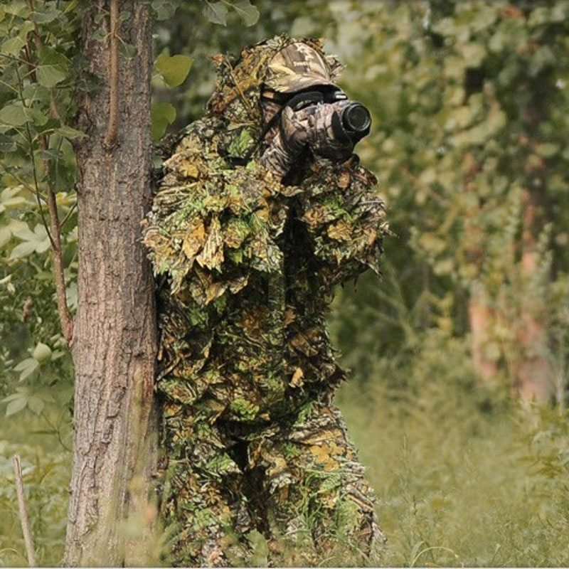 Ghillie Suit Woodland - ชุด Ghillie กลางแจ้งสำหรับผู้ชายและผู้หญิง, ชุดลายพรางป่า CS เสื้อฝึกใบไม้กางเกง