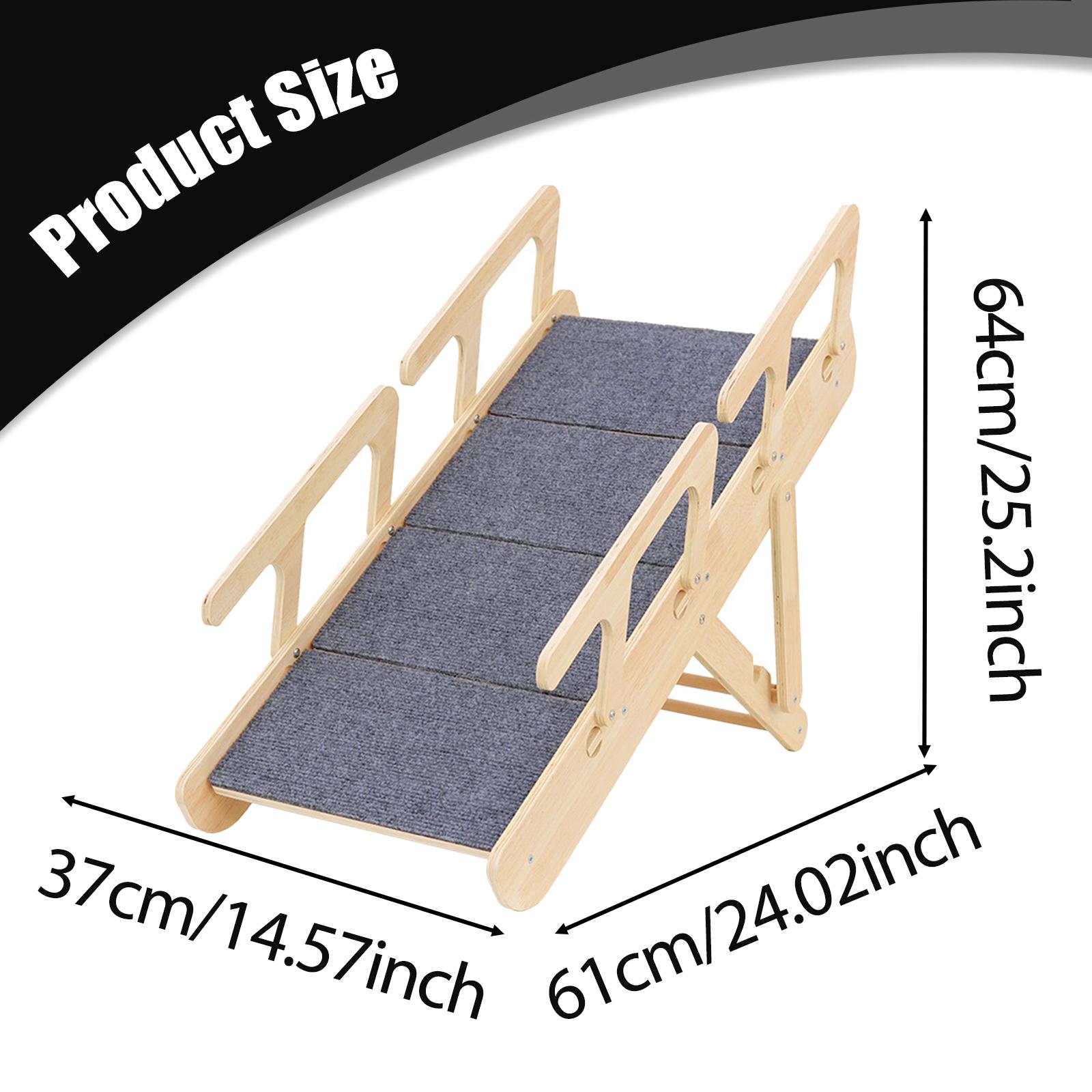 Tree Stand Ladder - บันไดพับได้สำหรับสัตว์เลี้ยง บันไดไม้สำหรับสุนัข พร้อมขั้นบันไดกันลื่น สำหรับสุนัขขนาดเล็ก กลาง ใหญ่
