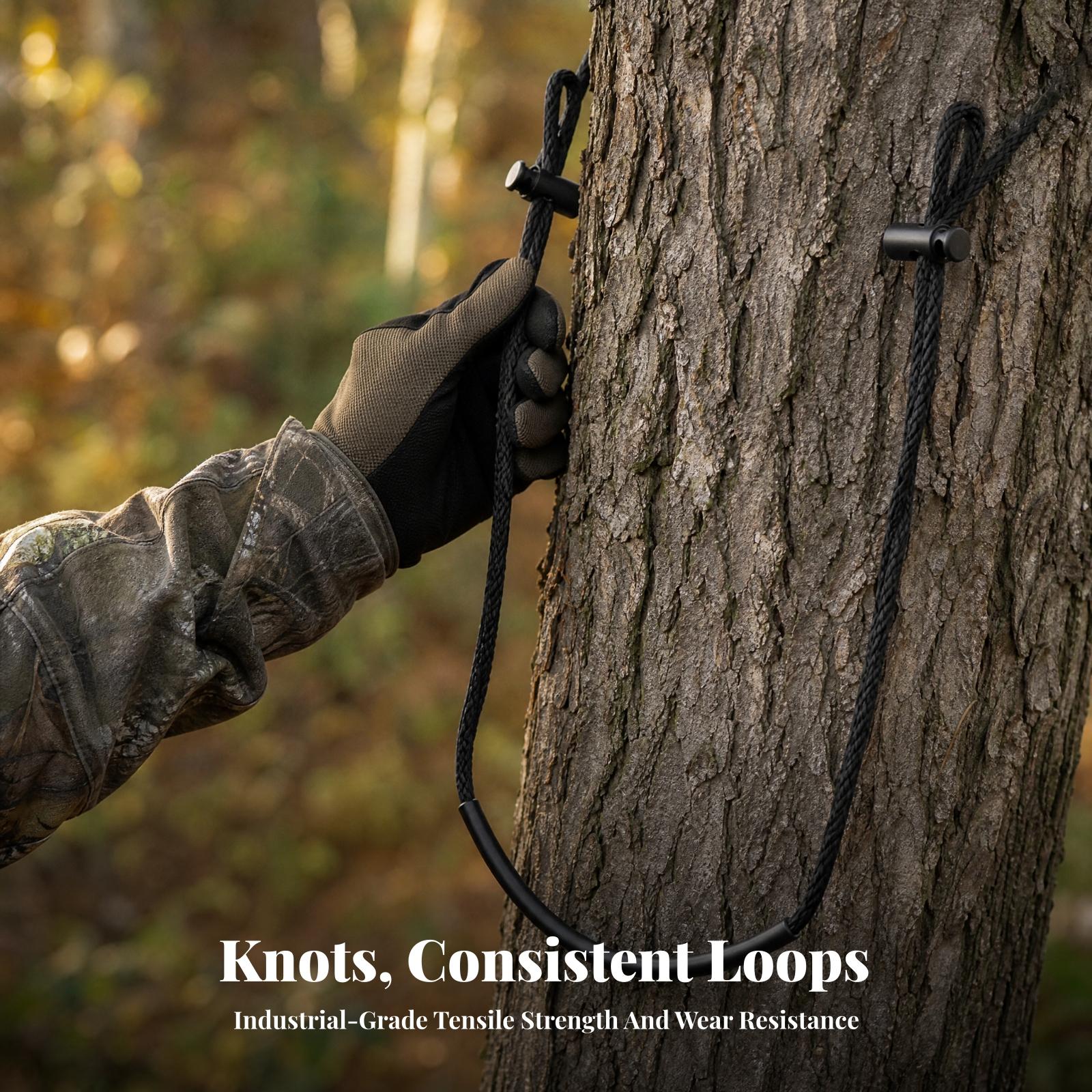 Tree Stand Ladder - บันไดเชือกกันน้ำสำหรับล่าสัตว์ ใช้เป็นอุปกรณ์ช่วยปีนป่ายบนต้นไม้ เชือกขั้นบันไดถักยืดหยุ่นจากเส้นใย UHMWPE สำหรับนักล่าที่ต้องการเข้าถึงต้นไม้