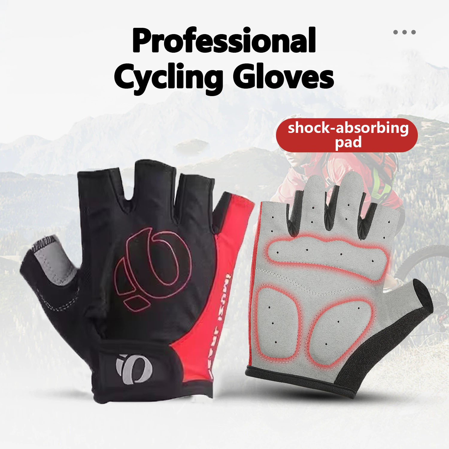 Outdoor Hunting Gloves - ถุงมือปั่นจักรยานกลางแจ้งแบบครึ่งนิ้ว ซับแรงกระแทก สำหรับทุกเพศ กันลื่น สำหรับจักรยานเสือภูเขา จักรยานทางเรียบ