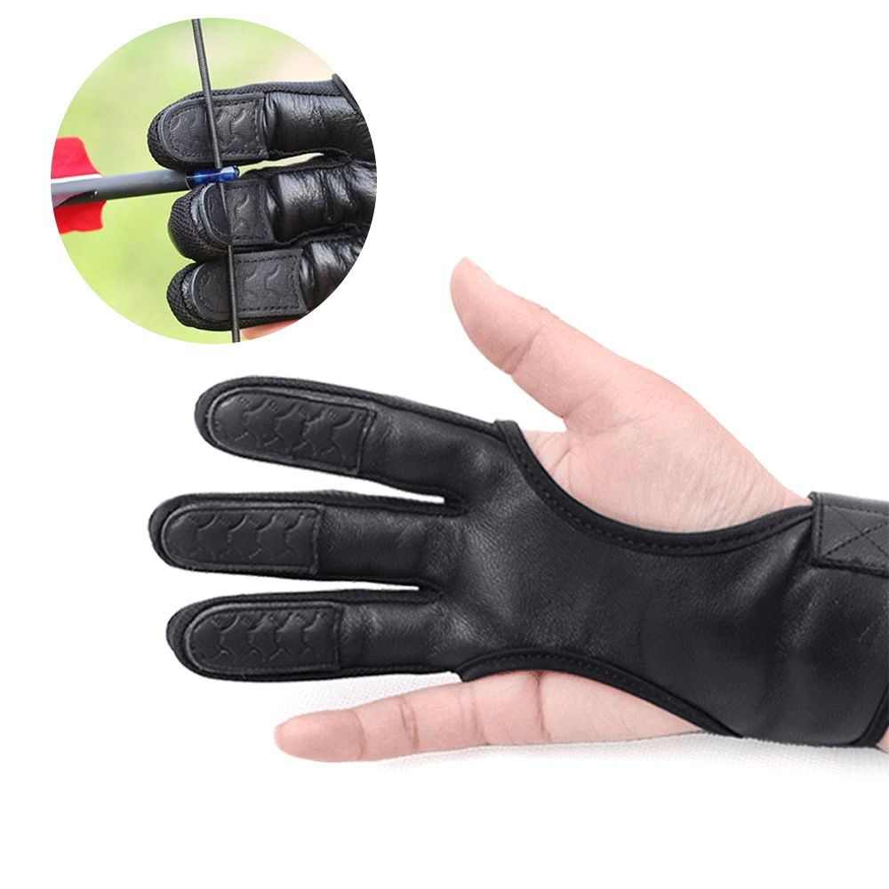 Arrow Carbon Shaft - ยิงธนูมืออาชีพสามนิ้วถุงมือหนังแกะลื่นทนต่อการสึกหรอสะดวกสบายระบายอากาศยิงธนูอุปกรณ์ป้องกัน