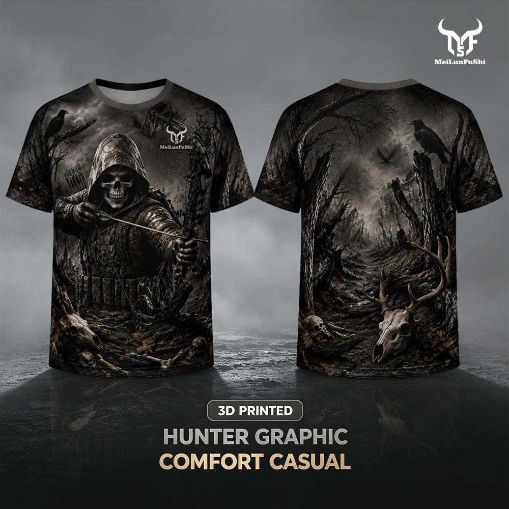 เสื้อยืดพิมพ์ลาย 3 มิติ ลายหัว - Outdoor Hunting Graphic Tees บทวิจารณ์และราคา