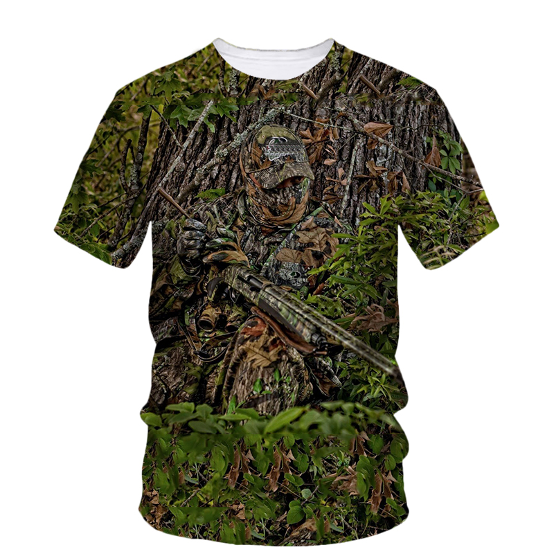 ฤดูร้อนแฟชั่นใหม่ล่าสุดเสื้อยื - Outdoor Hunting Graphic Tees บทวิจารณ์และราคา