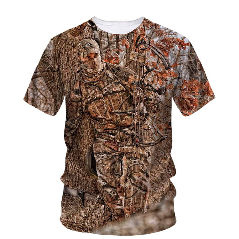 ฤดูร้อนแฟชั่นใหม่ล่าสุดเสื้อยื - Outdoor Hunting Graphic Tees บทวิจารณ์และราคา