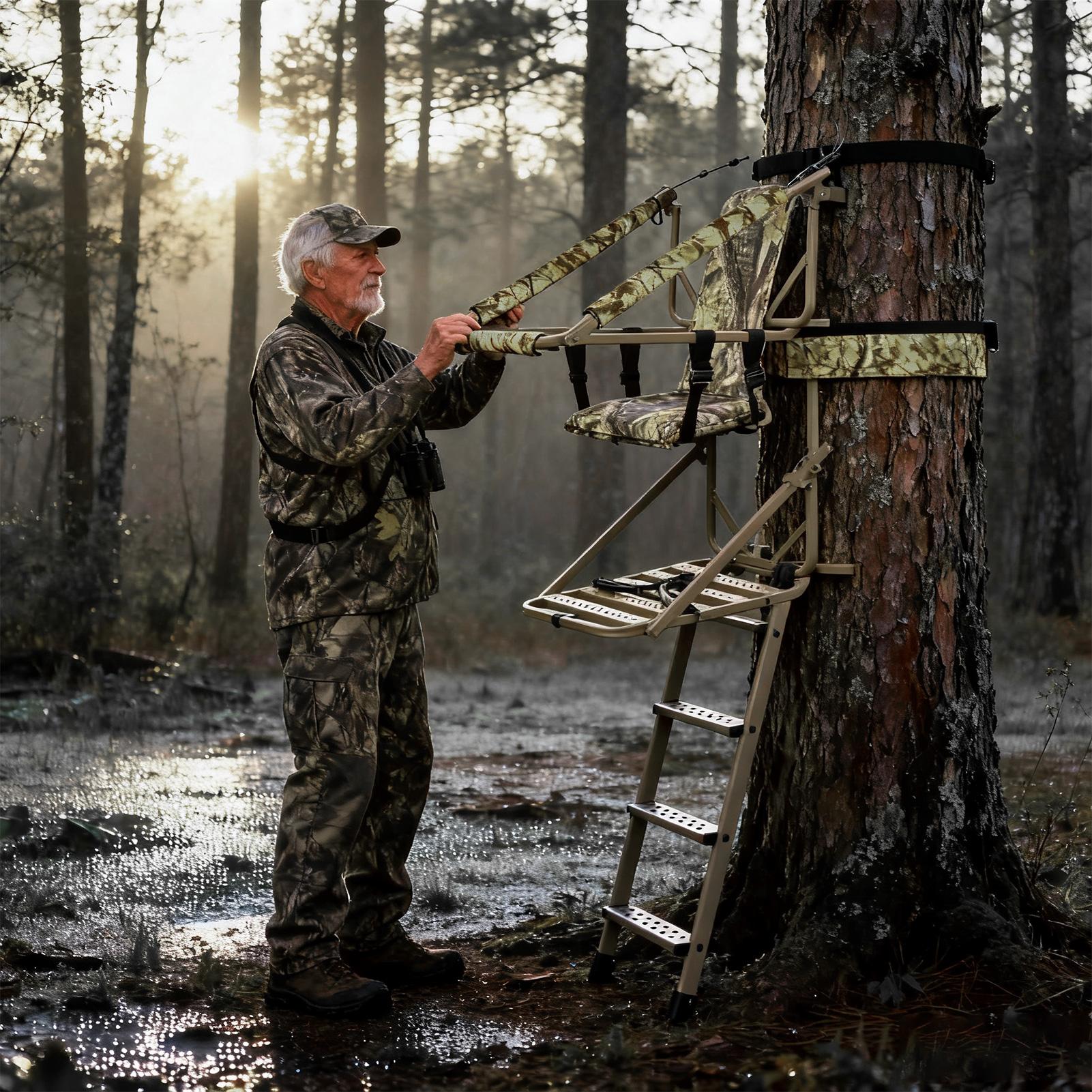ผ้าคลุมปีนต้นไม้ลายพรางสำหรับเ - Tree Stand Ladder บทวิจารณ์และราคา