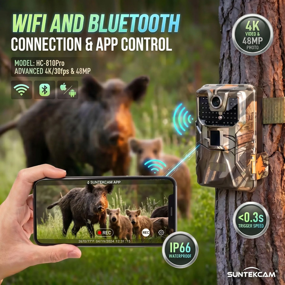กล้องล่าสัตว์กลางแจ้ง 4K พร้อม - Outdoor Hunting Camera Wireless บทวิจารณ์และราคา